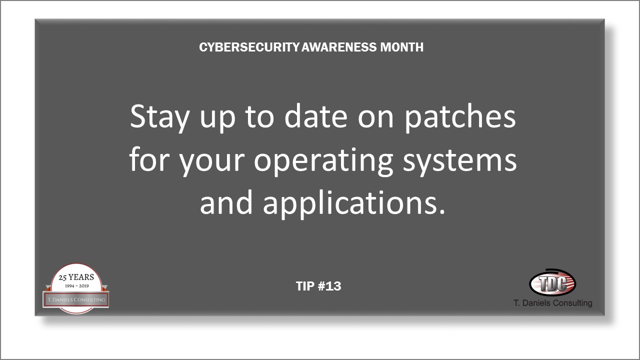 Cyber Security Awareness Month Tip #13