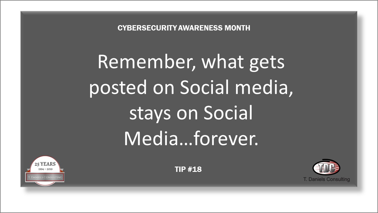 Cyber Security Awareness Month Tip #18